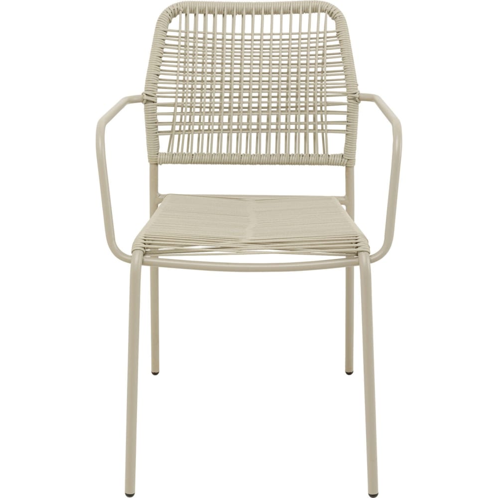 Chaise de jardin avec accoudoirs en acier et polyéthylène gris