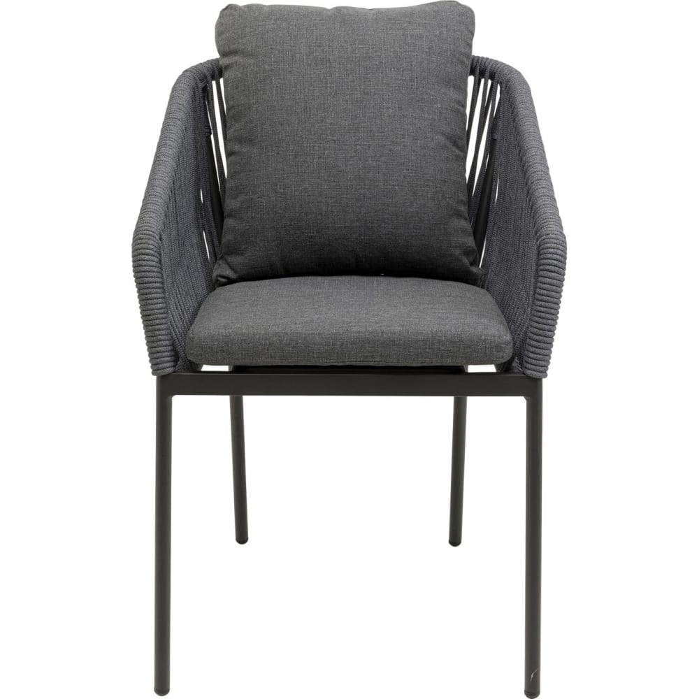 Chaise de jardin en polyester, polypropylène et aluminium grise