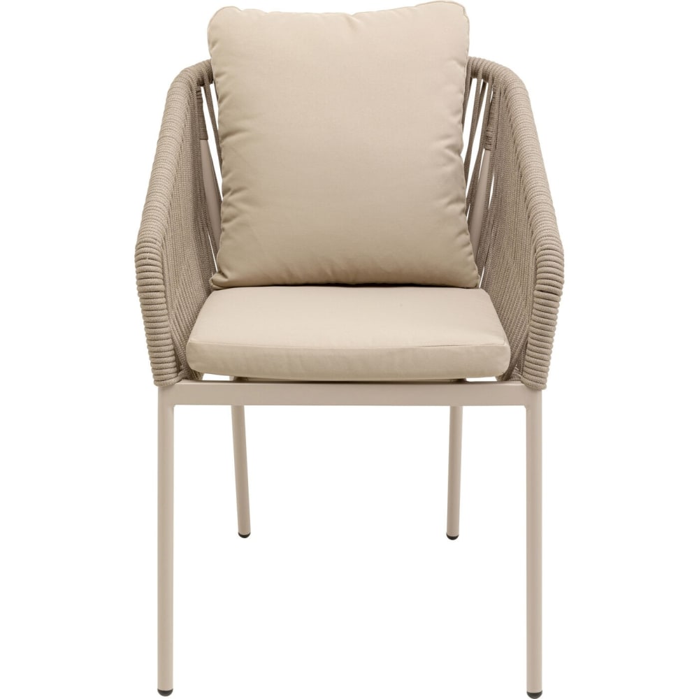 Chaise de jardin en polyester, polypropylène et aluminium beige