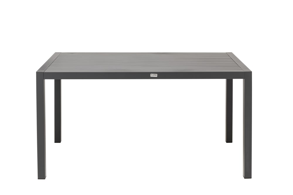 Table à manger de jardin 4 personnes en acier noir 140x80
