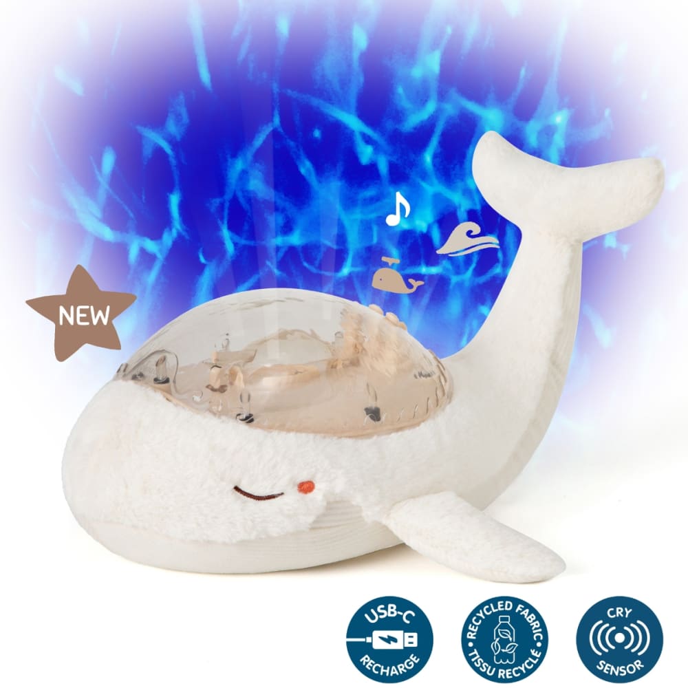 Cloud b Wiederaufladbares Nachtlicht Tranquil Whale Weiß WEISS PES - POLYESTER Kinder