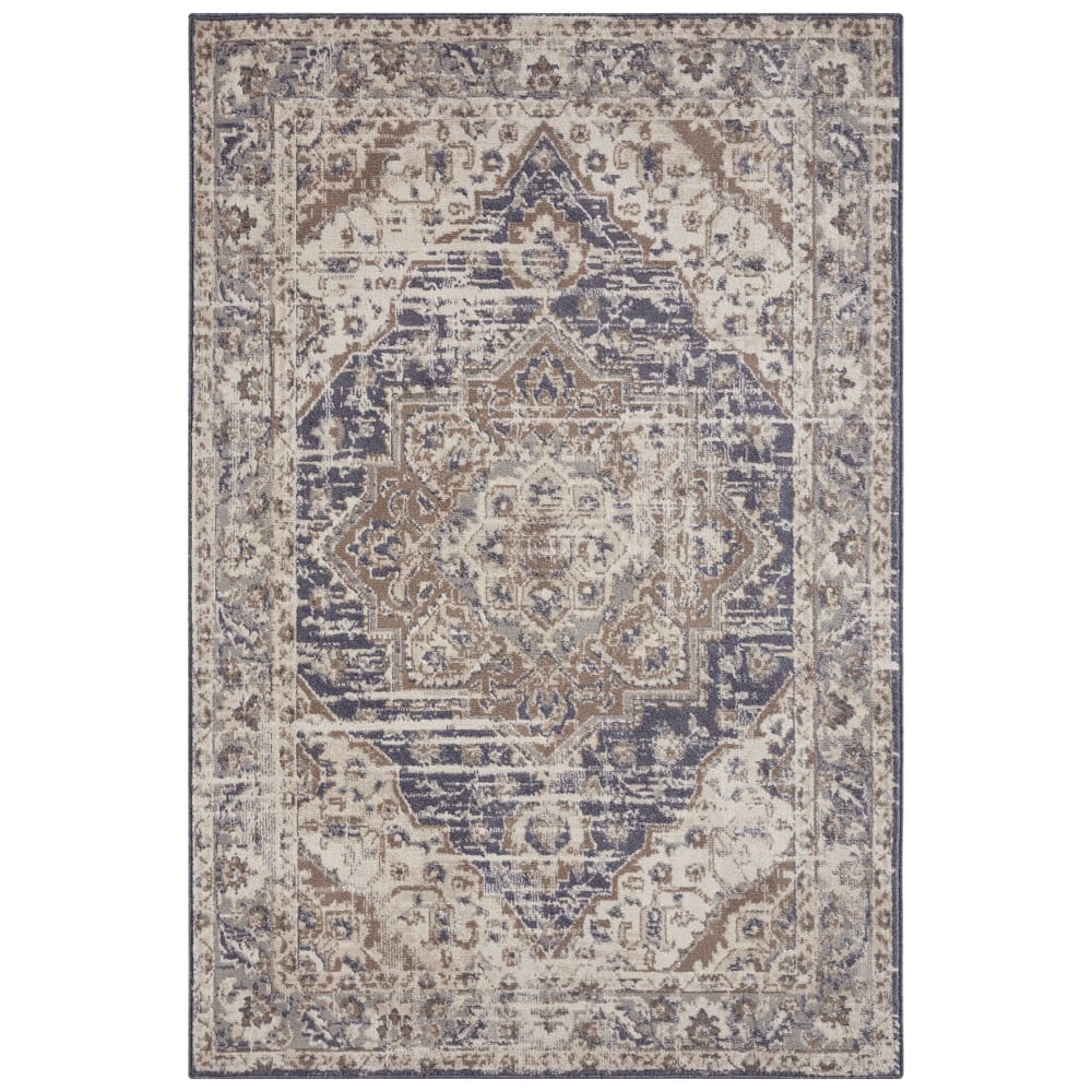 Tapis Vintage Oriental RANIA Crème et Bleu 120x170cm