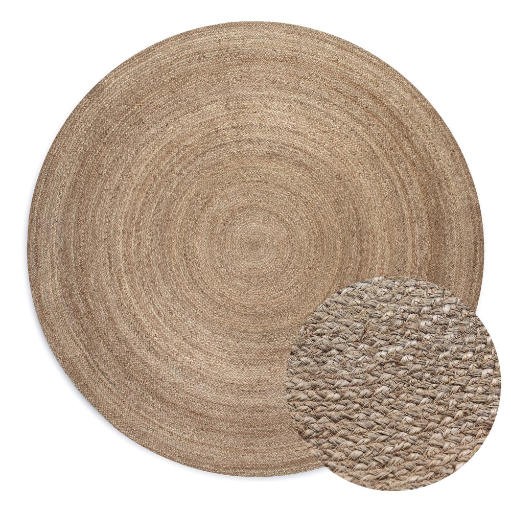 Tapis rond en jute marron 100x100cm