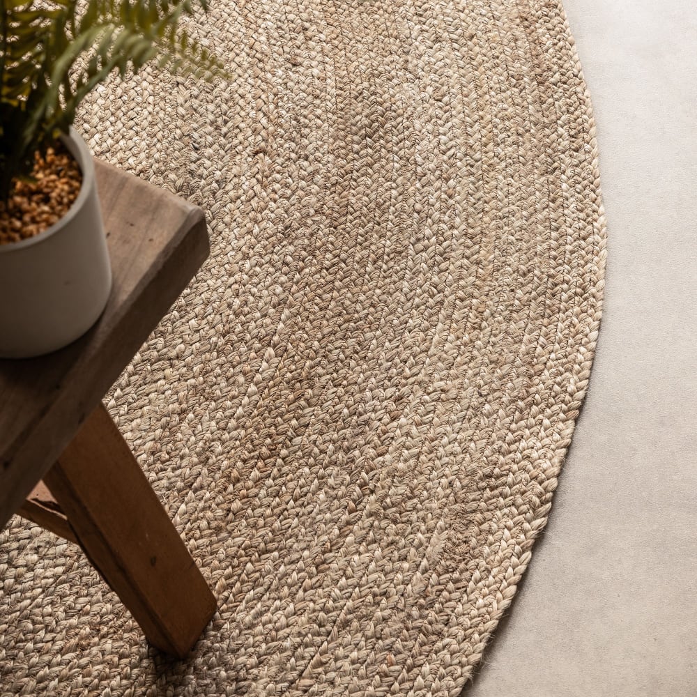 Tapis rond en jute marron 100x100cm — vue 4