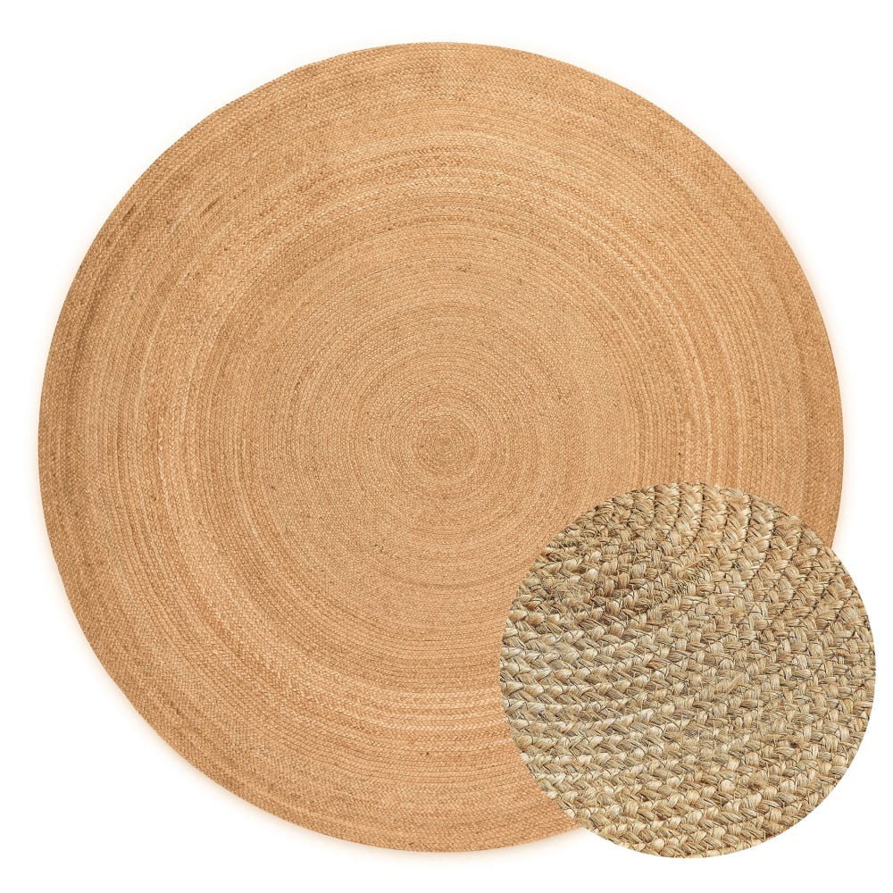 Tapis rond en Jute beige 100x100cm