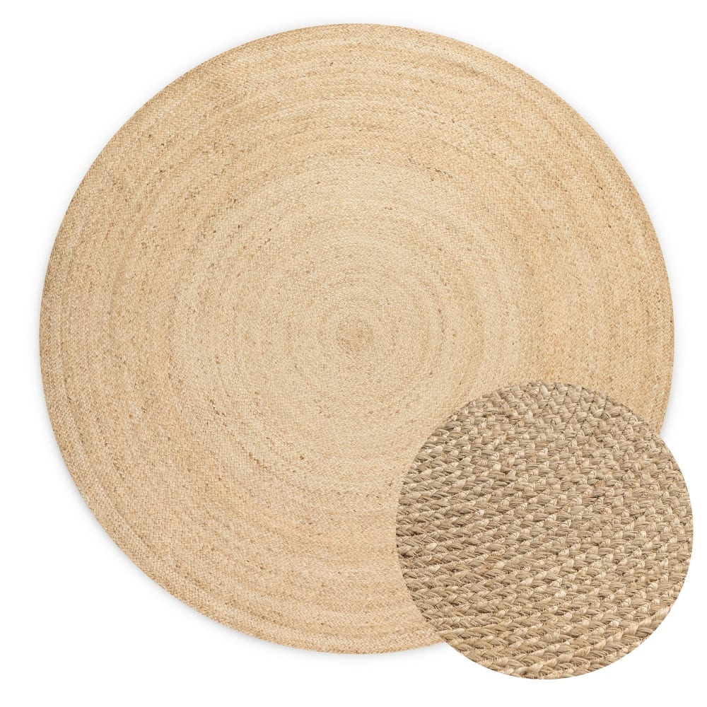 Tapis rond en Jute ivoire 100x100cm
