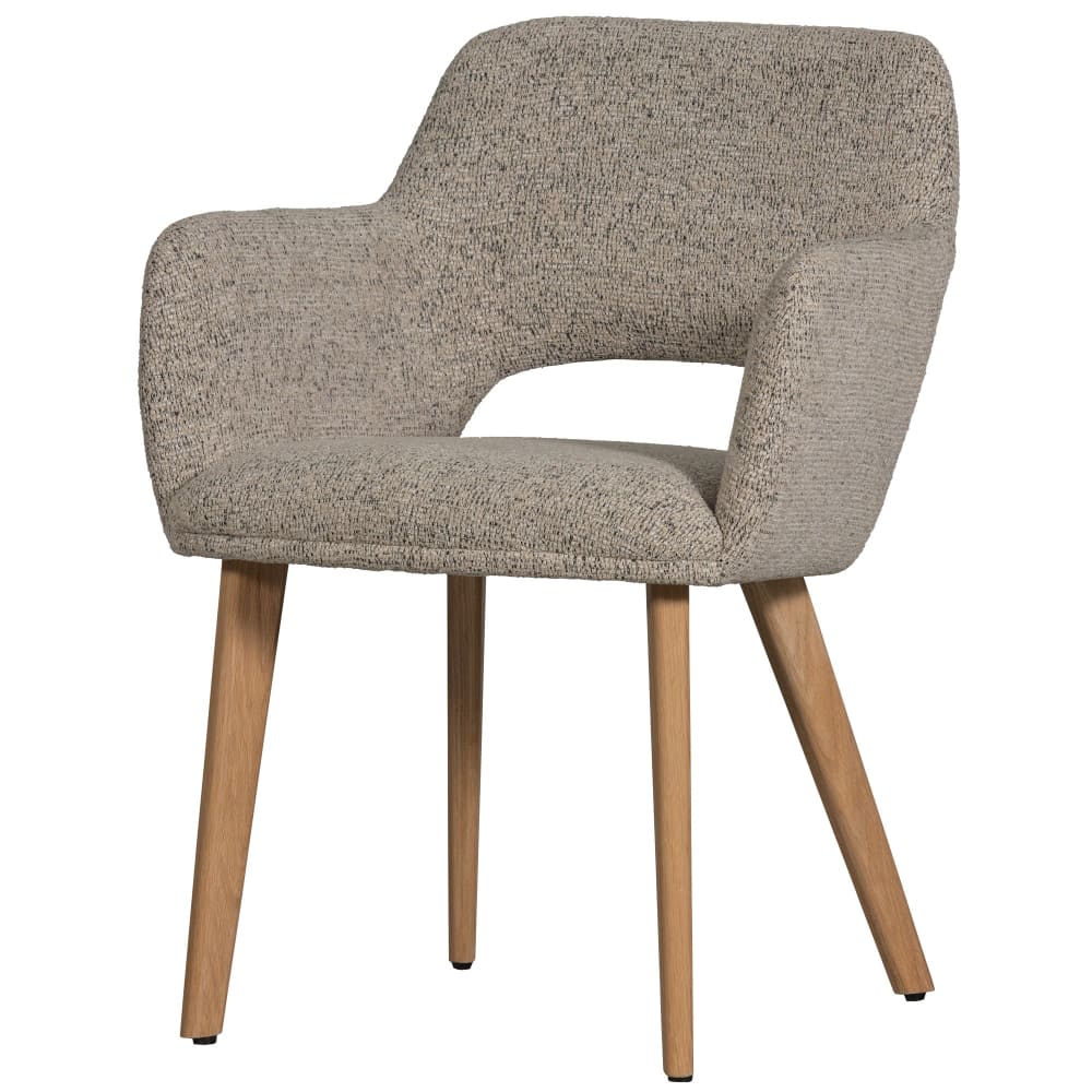 2er Set Esszimmerstühle aus Holz mit Stoff, Braun/Beige - Maisons