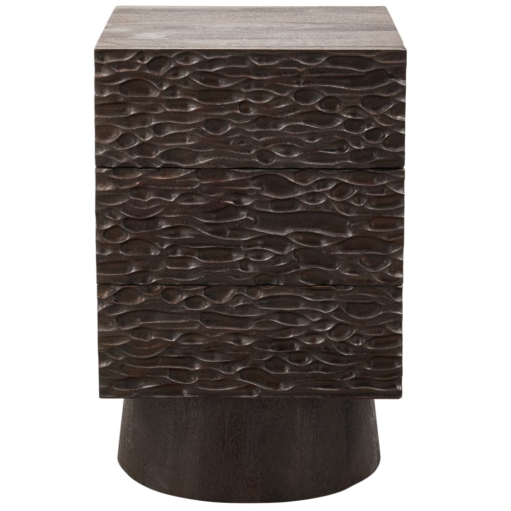 WOOOD Nachtschrank aus Mangoholz, Walnuss style modern Braun