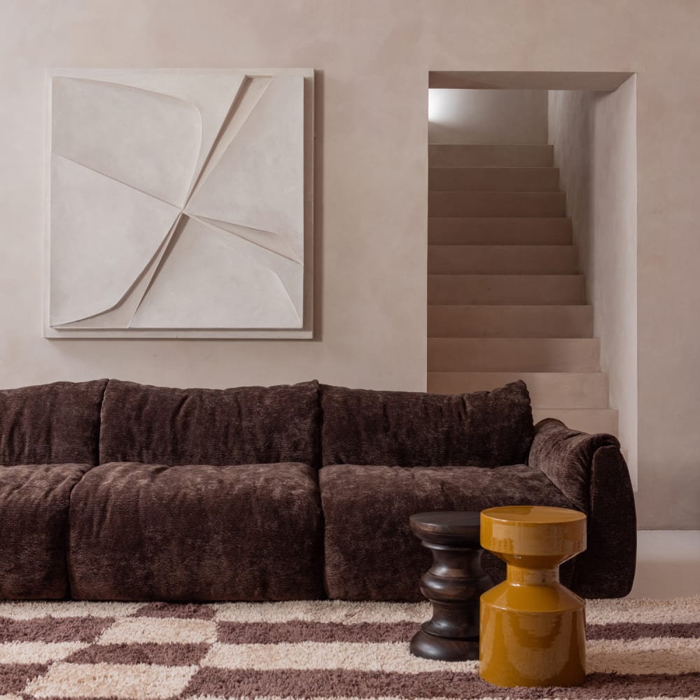 Table d'appoint en bois de manguier marron foncé