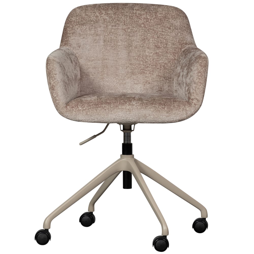 WOOOD Bürostuhl mit Rollen aus Chenille-Stoff, Taupe style modern Taupe Pes - Polyester