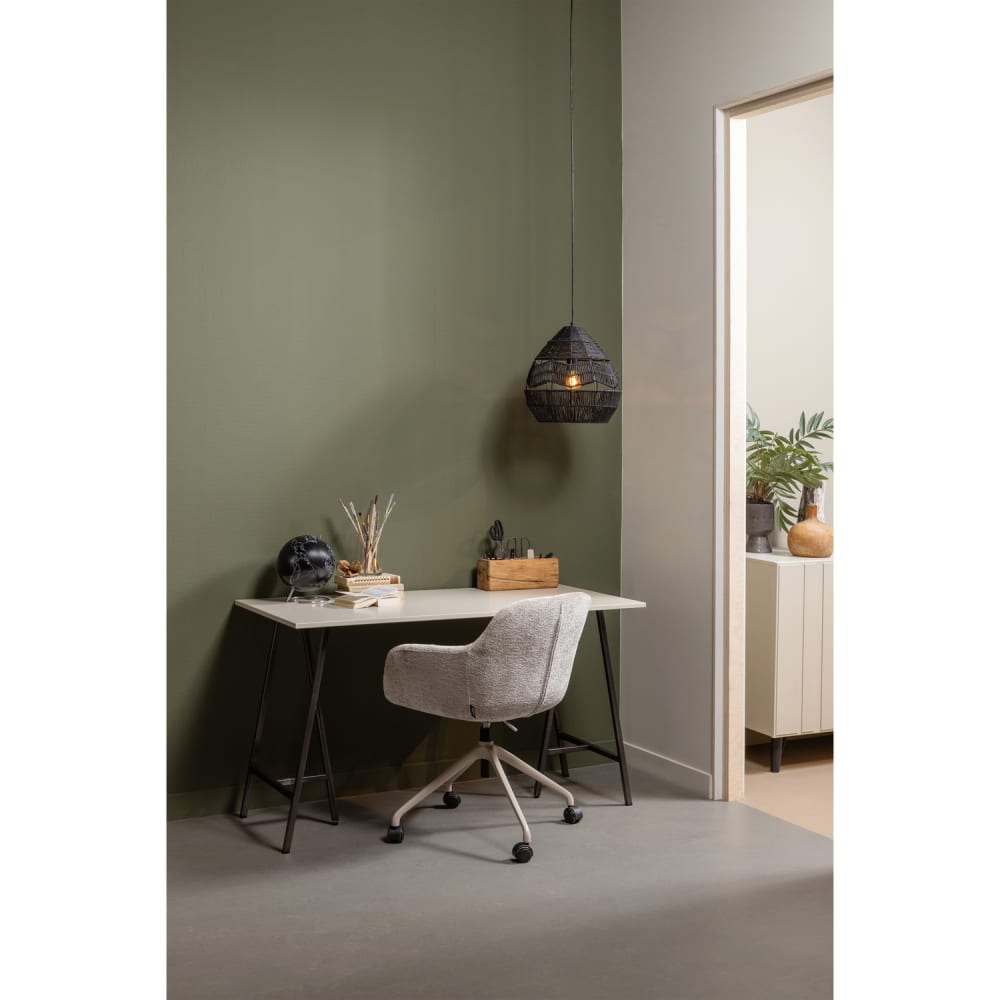 Bürostuhl mit Rollen aus Chenille-Stoff, Taupe - Maisons Du Monde