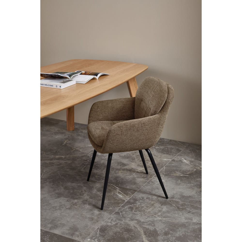 2er Set Esszimmerstühle aus Stoff, Sand - Maisons Du Monde