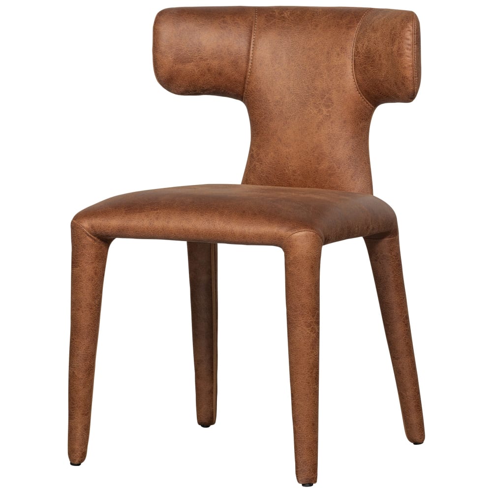2er Set Esszimmerstühle in Kunstleder, cognac - Maisons Du Monde
