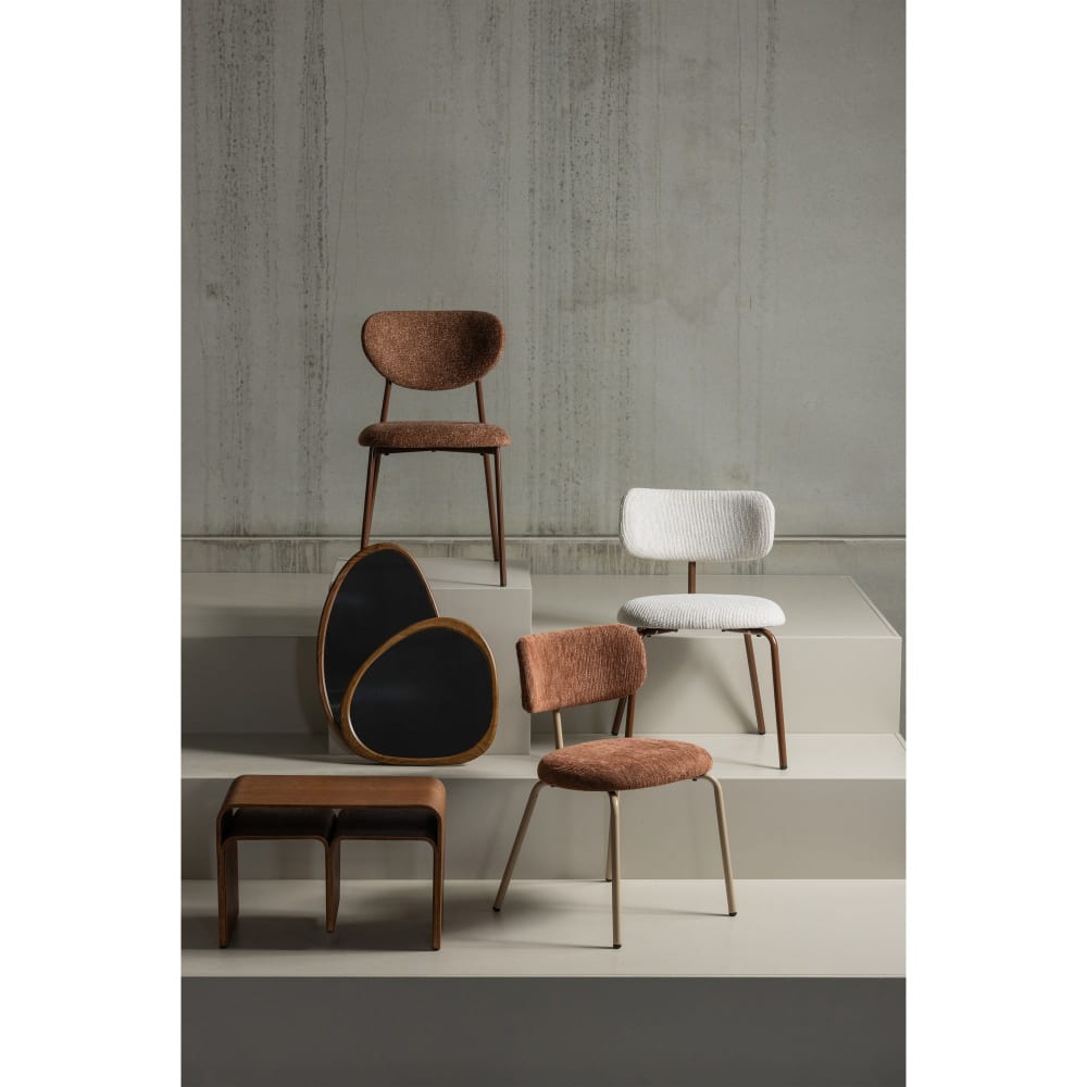 2er Set Esszimmerstühle aus Stoffbezug, braun - Maisons Du Monde
