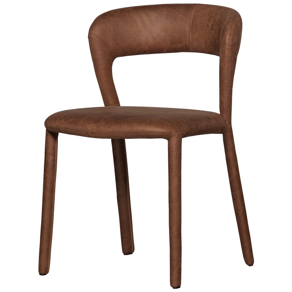2er Set Esszimmerstühle in Kunstleder, cognac - Maisons Du Monde