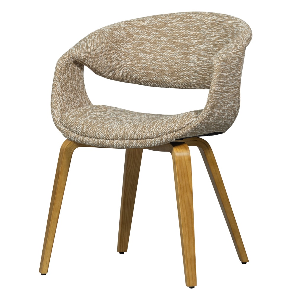 Lot de 2 chaises de table en bois et polyester marron/ sable