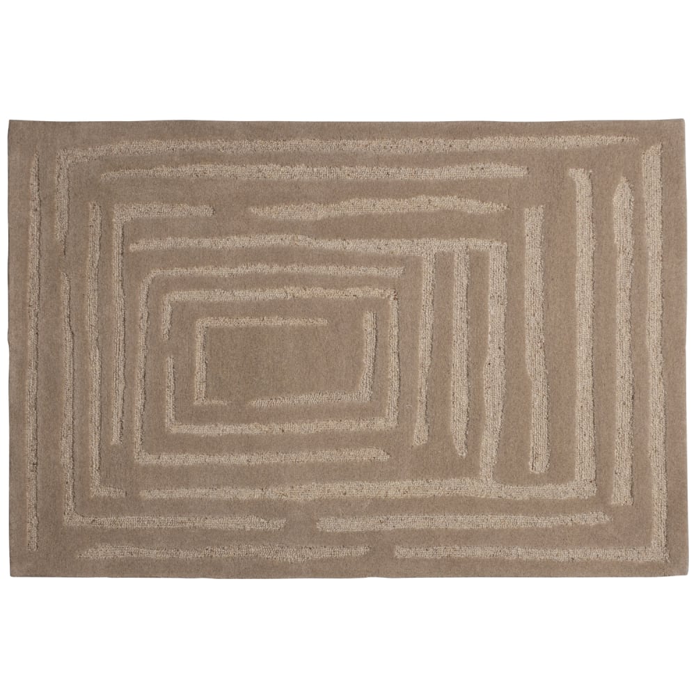 Tapis en laine beige