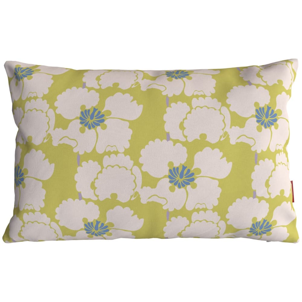 Housse de coussin extérieur 30x50 cm motif fleurs jaune
