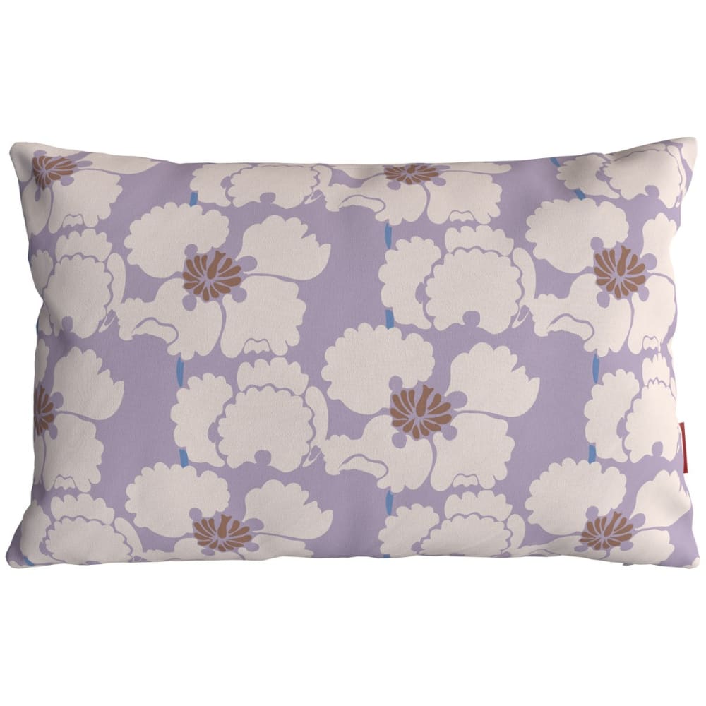 Housse de coussin extérieur 30x50 cm motif fleurs lila