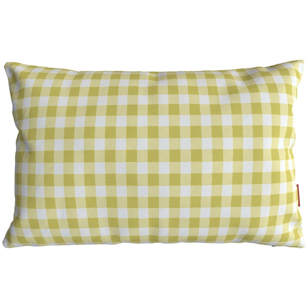 Housse de coussin extérieur 30x50 cm motif vichy jaune