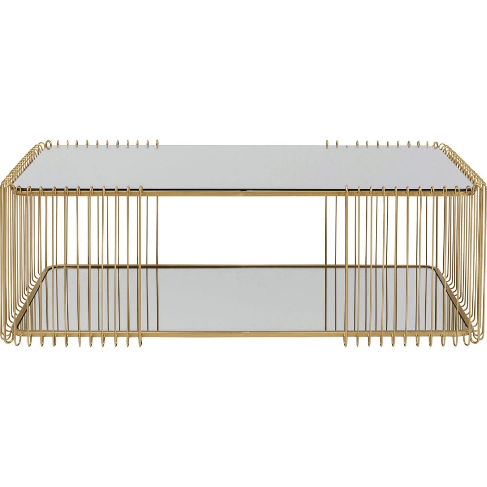 Kare Design Couchtisch aus Glas und Stahl, gold, 120x60 cm style modern - Glas