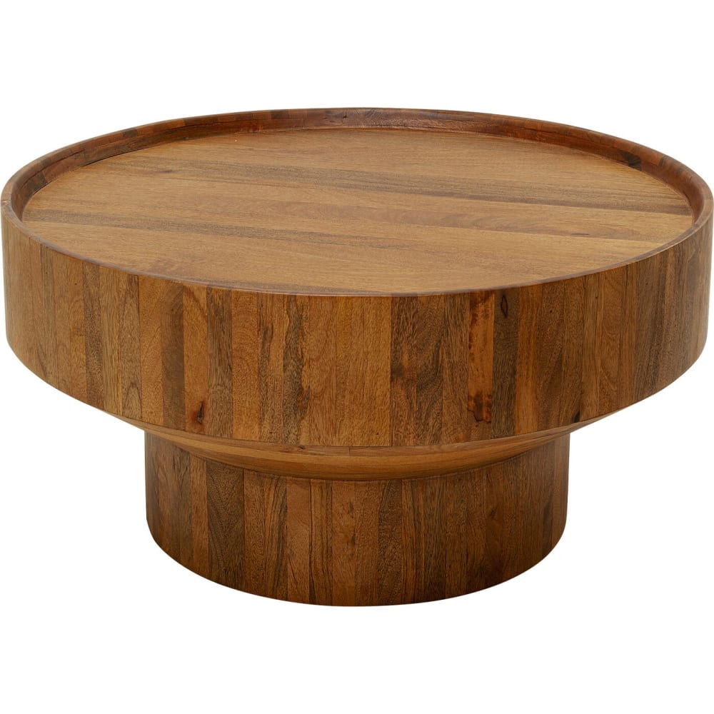 Kare Design Couchtisch aus Massivholz, braun, D80cm style modern - -