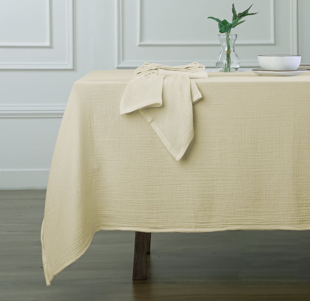 Nappe gaze de coton 150x300 sable