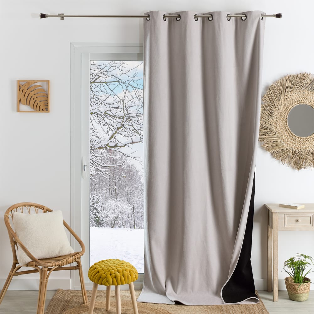 Rideau thermique phonique et semi occultant  flanelle/polyester
