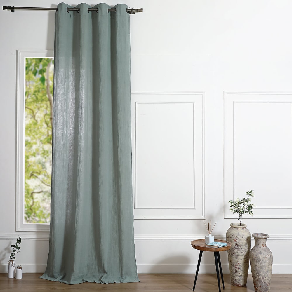 Febronie Ösenvorhang aus Baumwolle 140x260 style classic chic Grün Öko-Tex Zertifikat Baumwolle