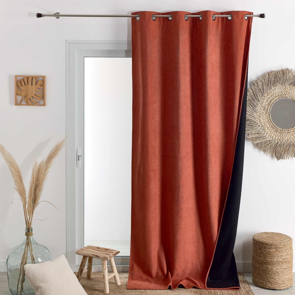 Rideau thermique phonique et semi occultant  flanelle/polyester