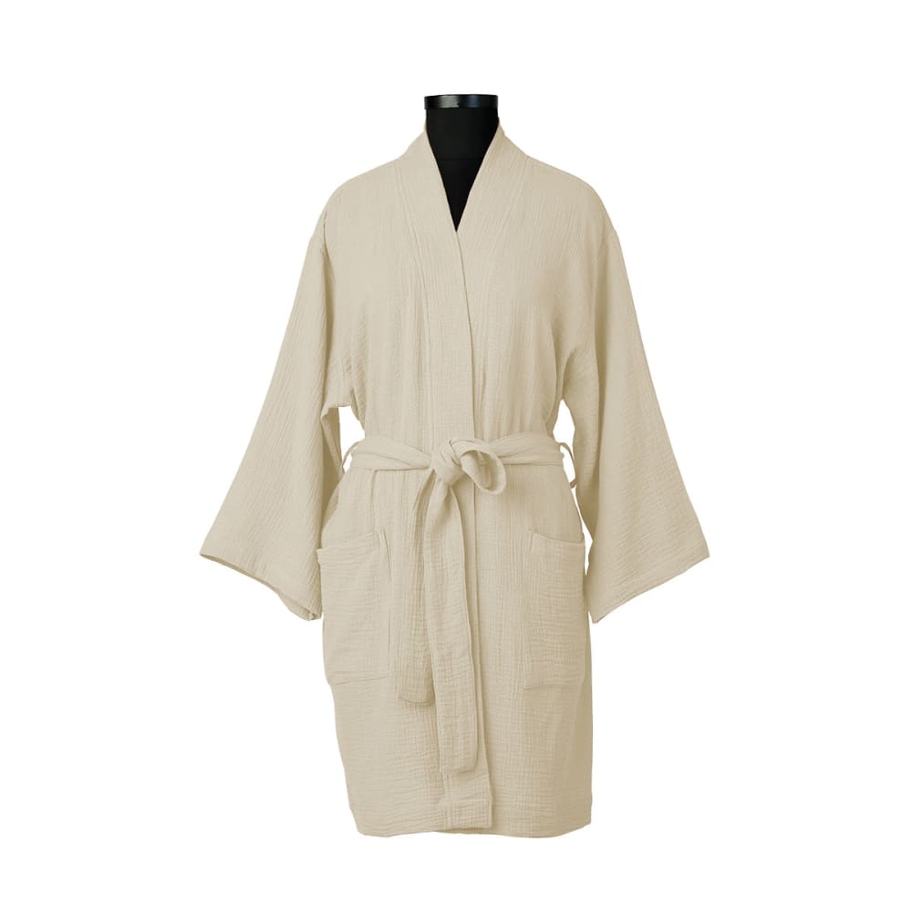 Peignoir kimono gaze de coton 95x64 sable