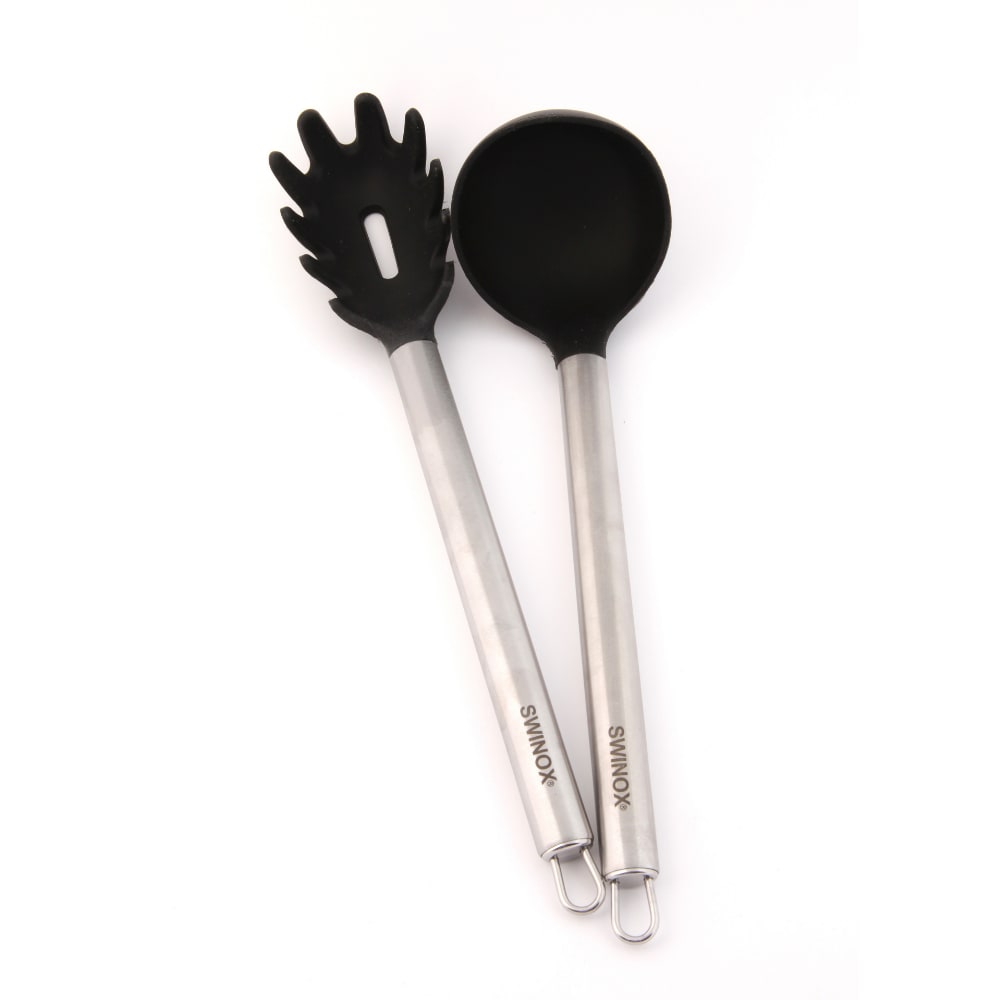 Coffret 2 pièces noir - 1 louche + cuillère à pâtes