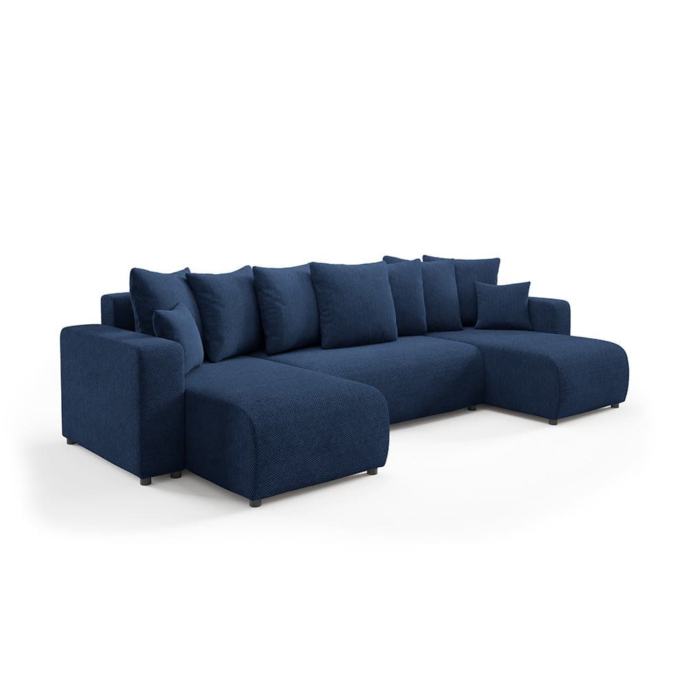 Canapé panoramique 6 places en tissu bleu Canapé panoramique 6 places en tissu bleu