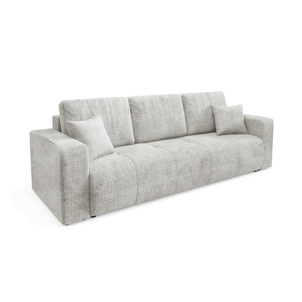 Canapé 3 places en tissu texturé gris