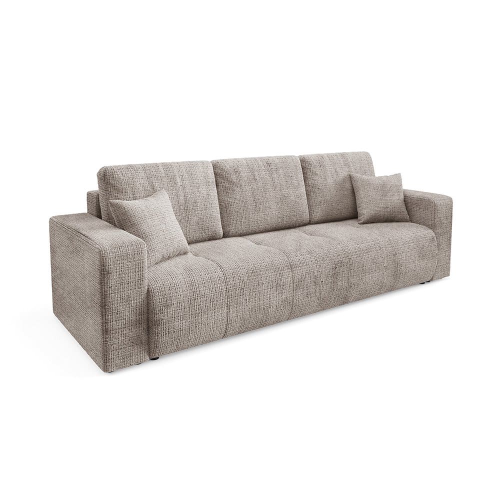 Canapé 3 places en tissu texturé taupe