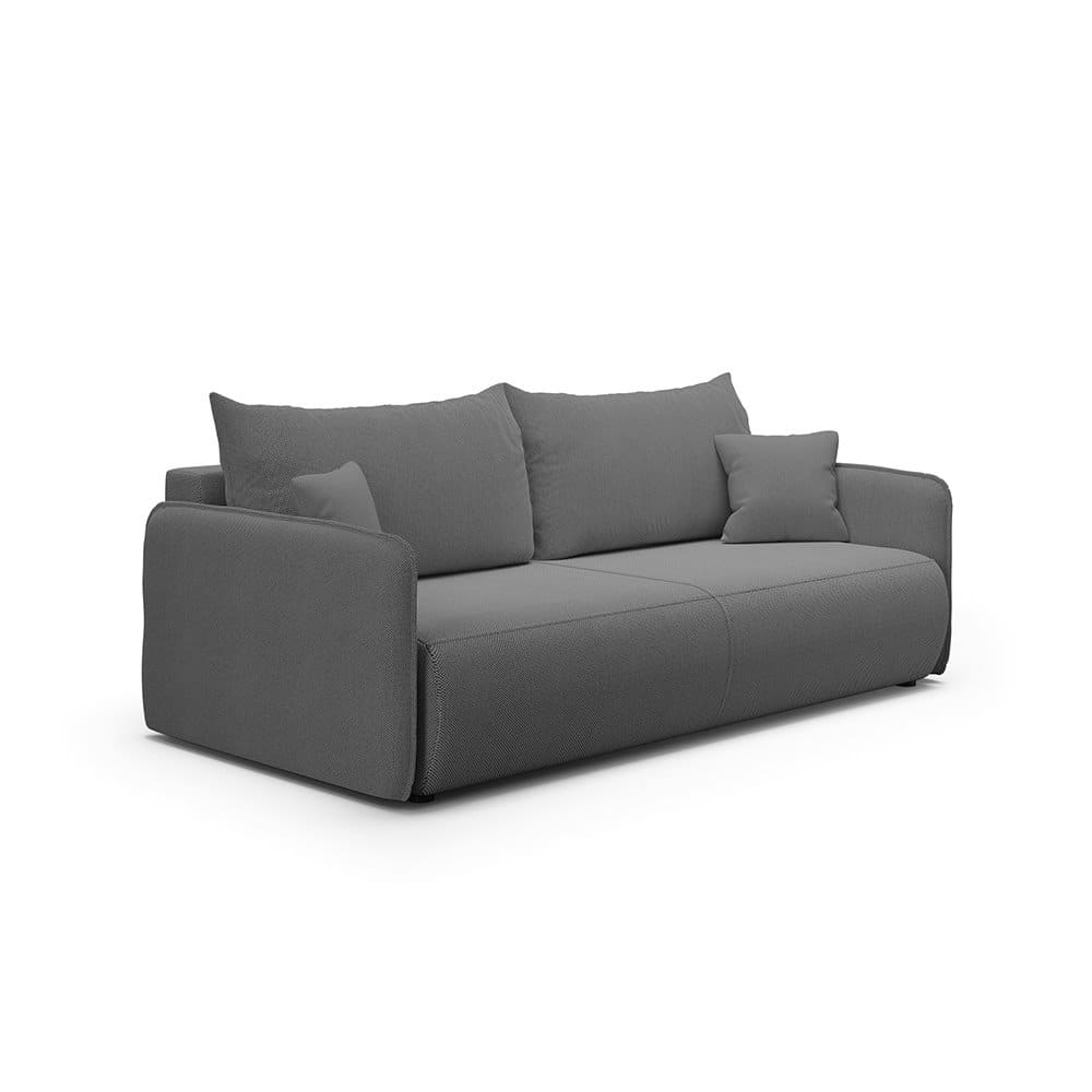 Canapé droit 3 place en tissu gris