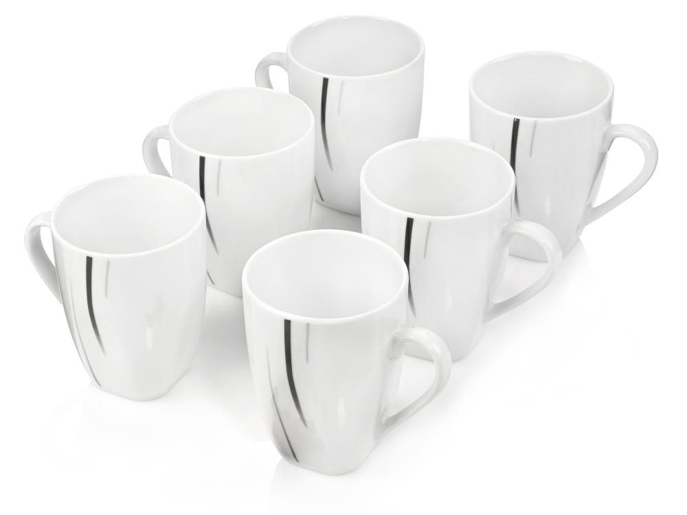 SÄNGER 6er Set Kaffeebecher aus Porzellan, weiß style modern - Porzellan