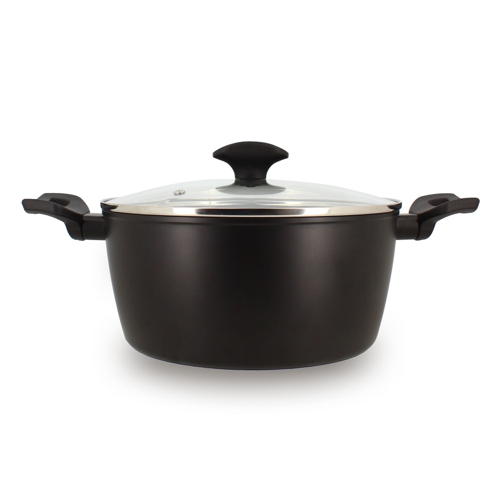 Faitout antiadhésif en aluminium noir 24cm - tous feux Faitout antiadhésif en aluminium noir 24cm - tous feux