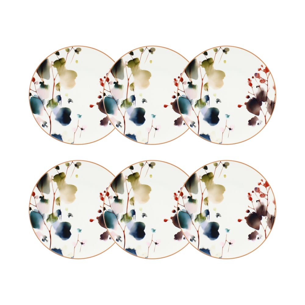 Lot de 6 assiettes à dessert en porcelaine blanche 20cm