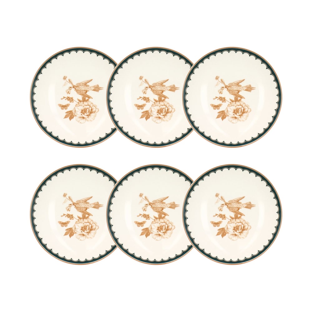 Lot de 6 assiettes creuses en porcelaine blanche 21cm