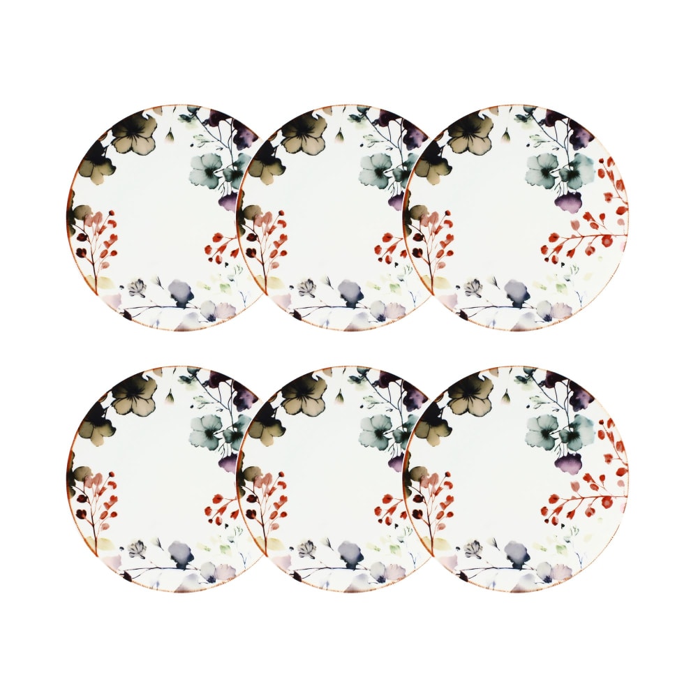 Lot de 6 assiettes plates en porcelaine blanche 27cm