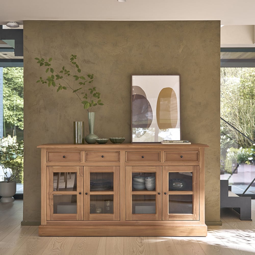 BERAH GETAH Buffet aus massivem Teakholz 160 cm style modern Beige