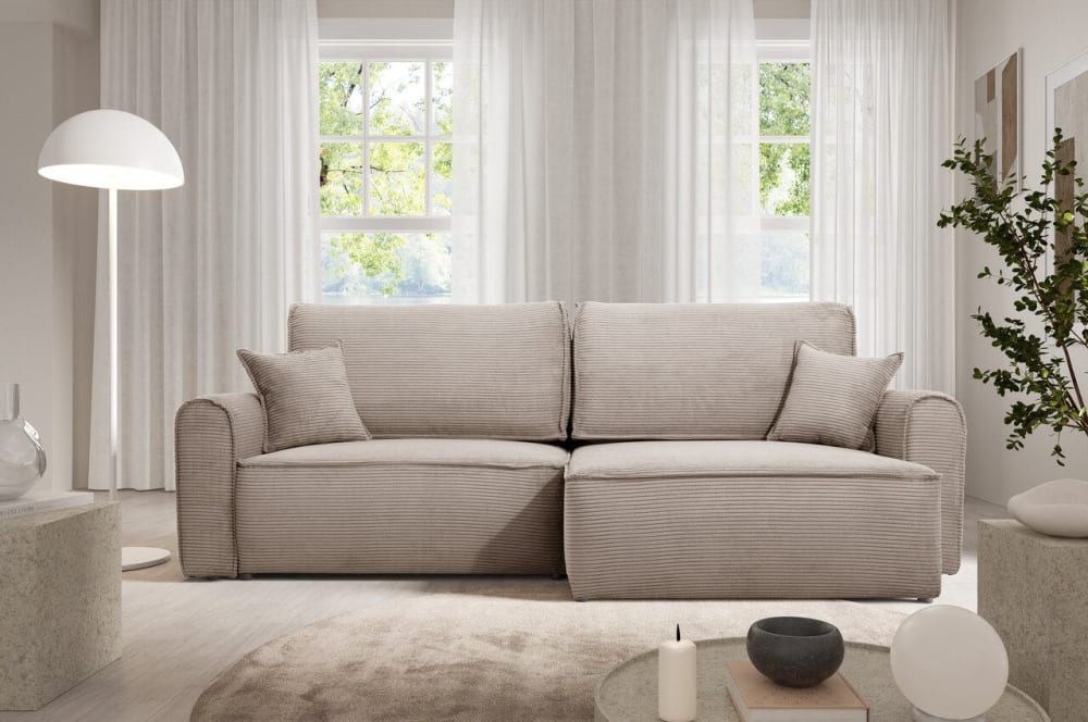 Ecksofa mit Schlaffunktion Beige - Maisons Du Monde