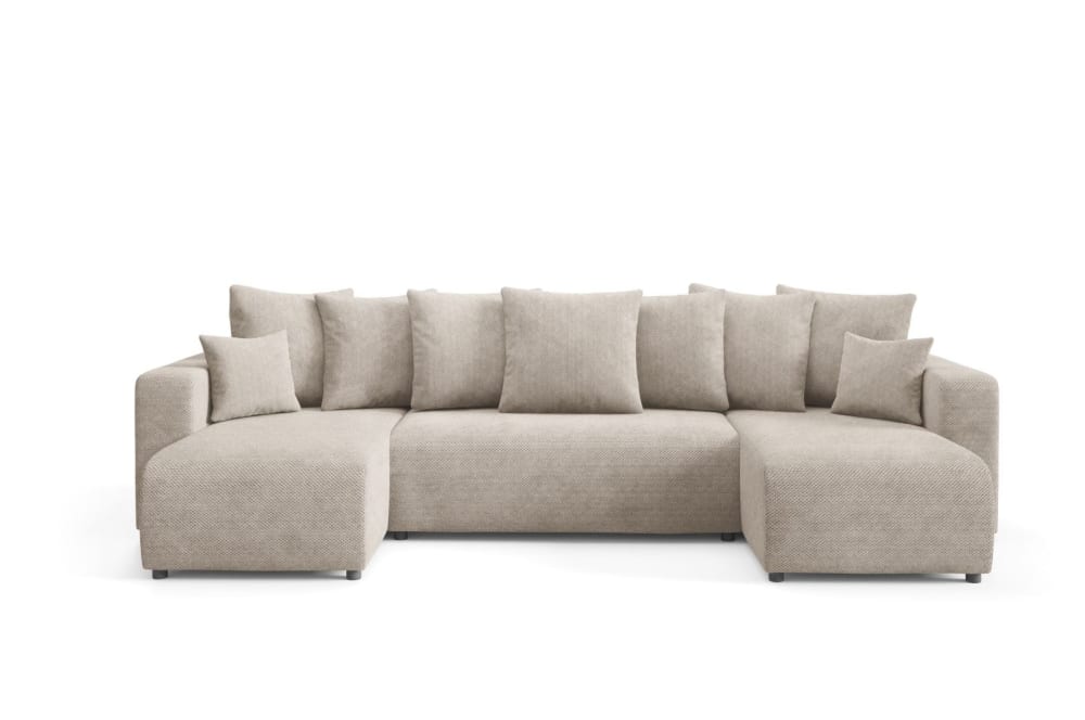 Furnisell Ecksofa mit Schlaffunktion Beige style modern Beige Pes - Polyester