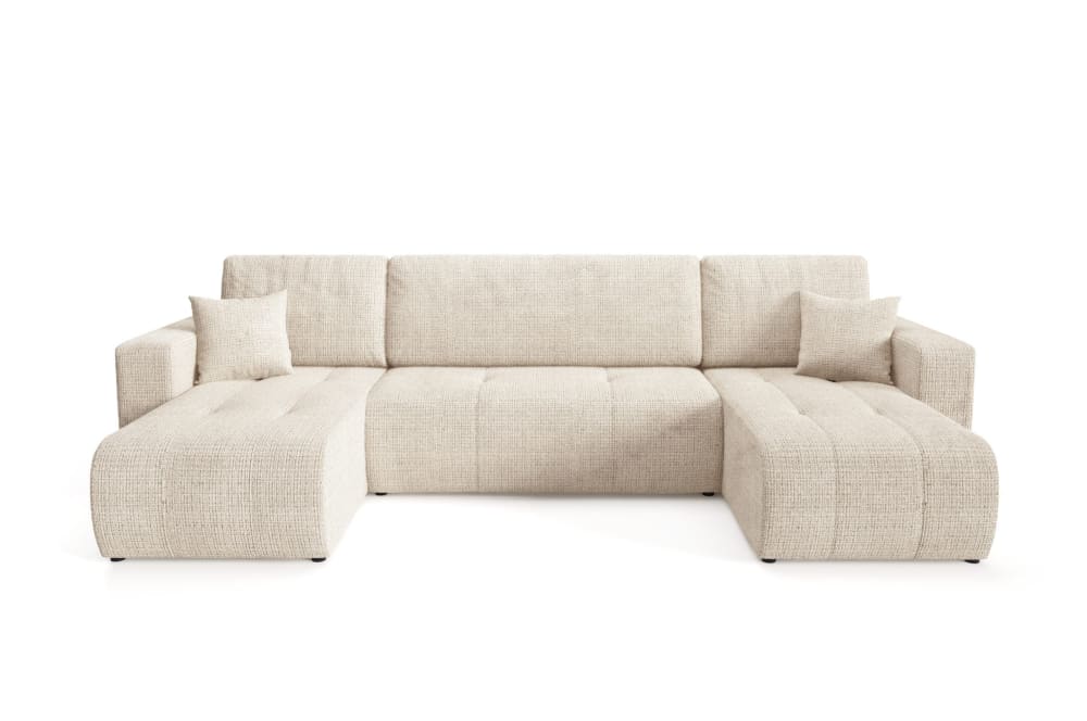 Furnisell Ecksofa mit Schlaffunktion cremefarben style modern Beige Pes - Polyester
