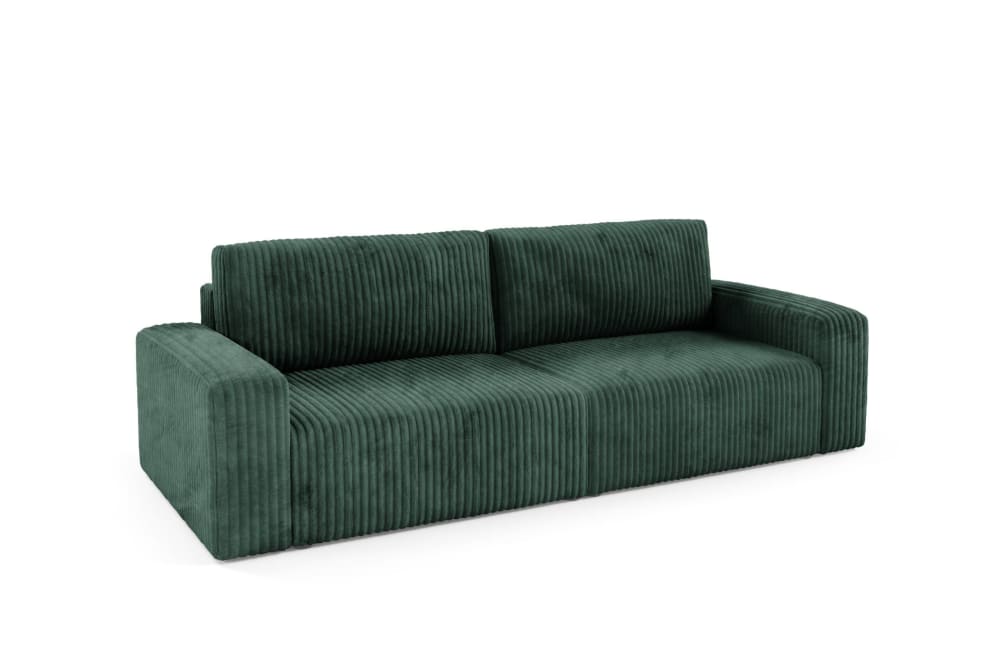 Furnisell Schlafsofa 4-Sitzer Cord Grün style modern Grün Pes - Polyester