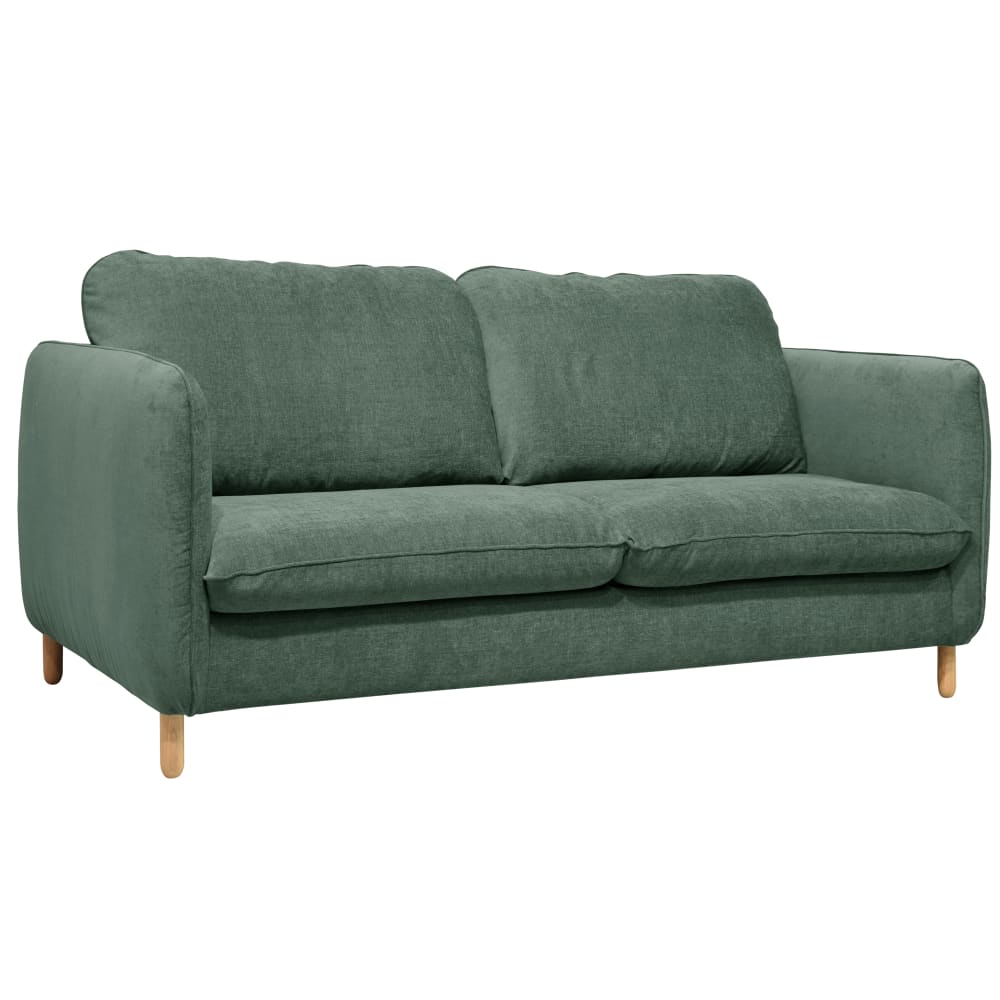 Canapé 3 places tissu chenillé vert de gris