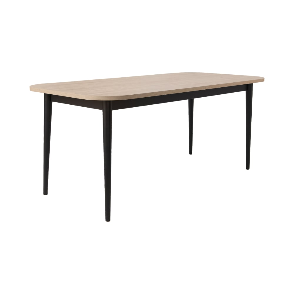 Table 6 à 8 personnes effet bois clair et pieds en métal noir — Beyit