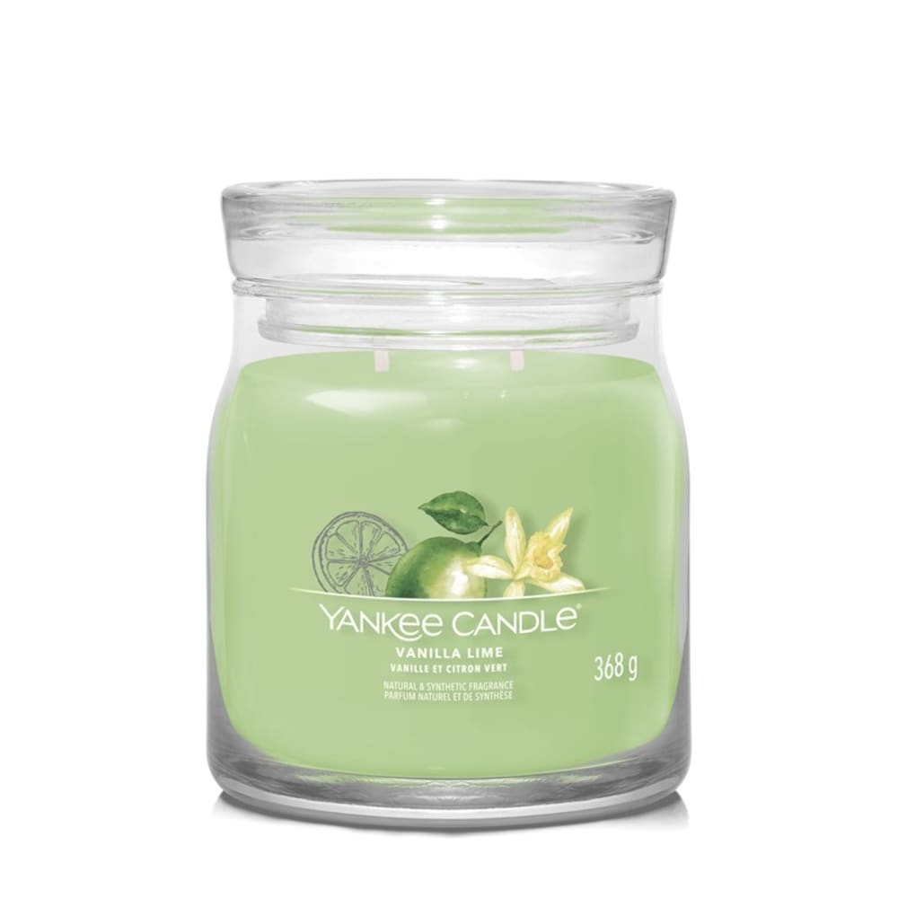 Candela Profumata In Giara Media, Vanilla Lime, Verde 368 Gr
