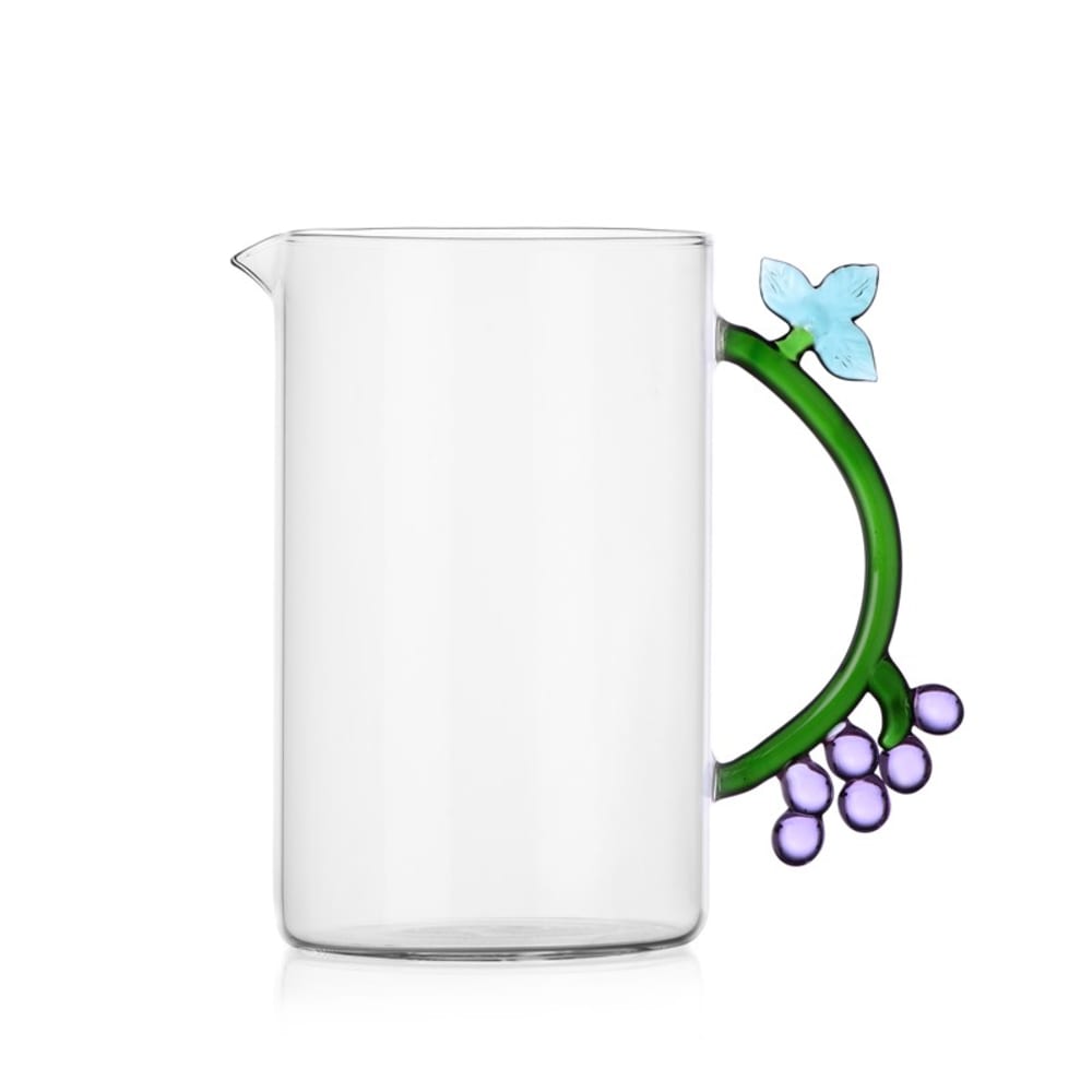 Ichendorf Milano Krug aus Borosilikatglas, Traube, lila/grün, 1500 ml Violett